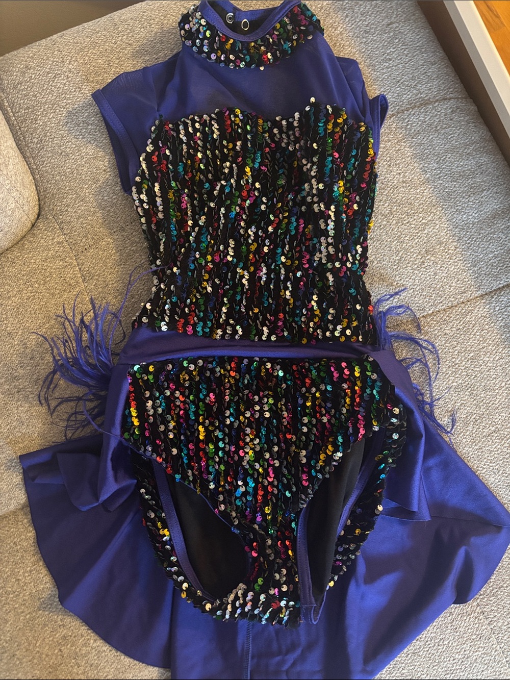 Weissman Purple Multicolor Sequin Dance Costume